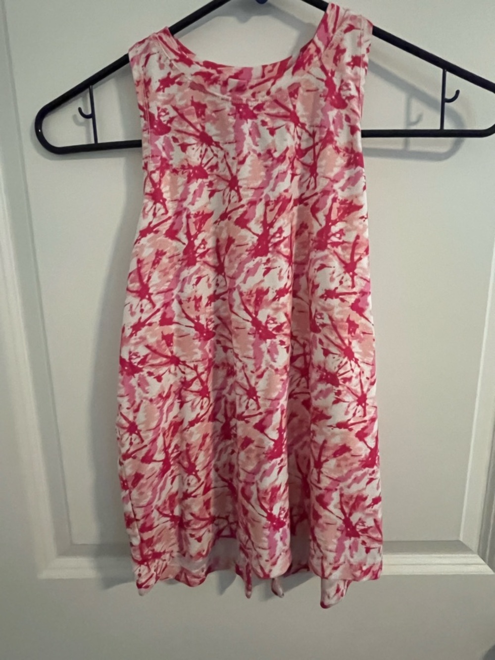Sleeveless Pink & Cream Printed Tank 10/12 girls